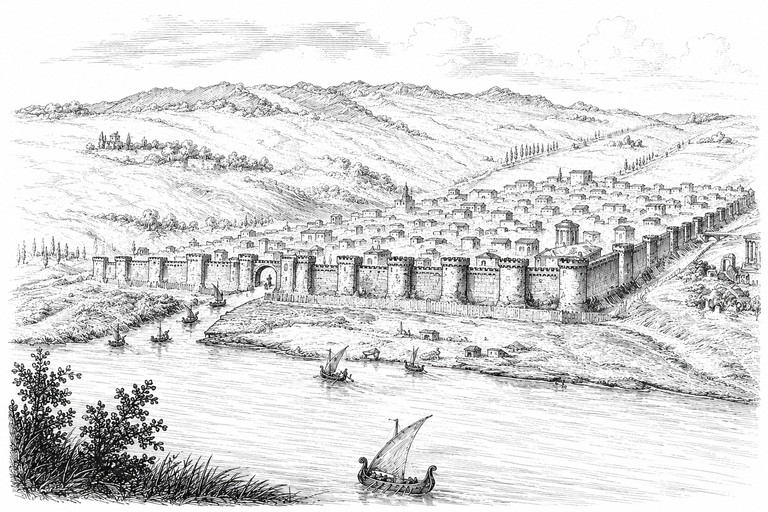 Historical illustration of Roman Bordeaux